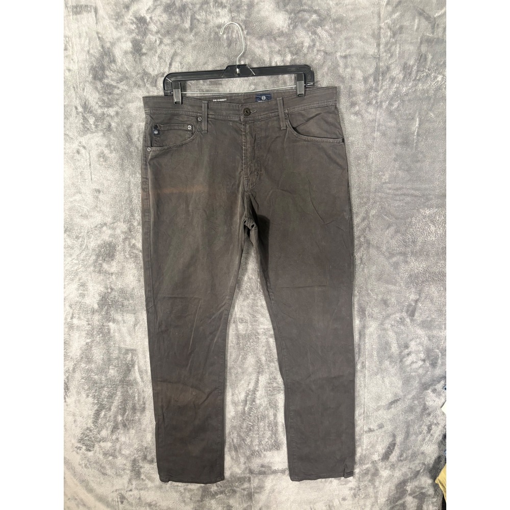 AG Adriano Goldschmied The Everett Slim Straight Leg Pants Charcoal Grey Mens